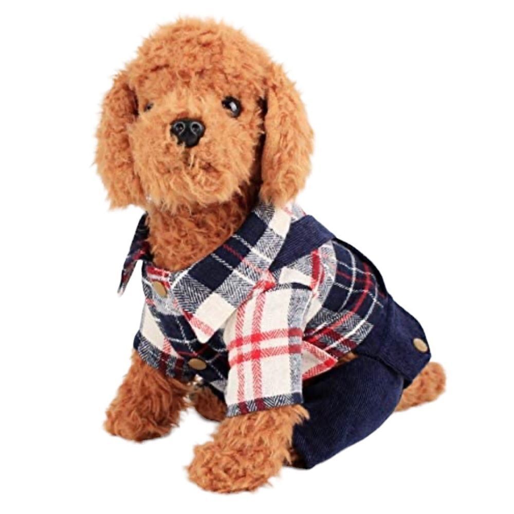 Flannel & Corduroy Dog Overalls Jumpsuit